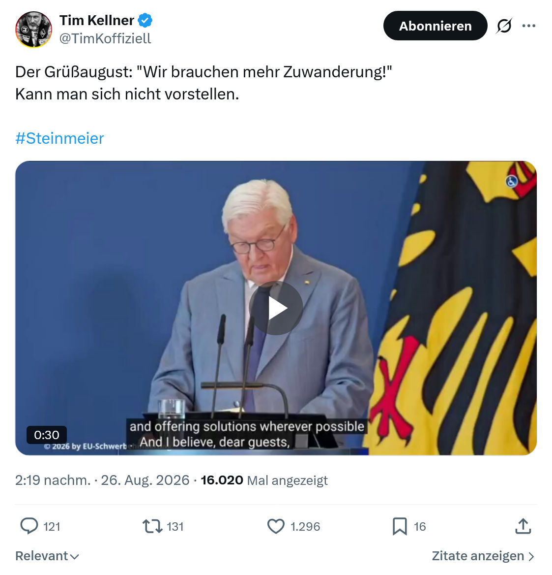 Tim Kellner: Der Grüßaugust...