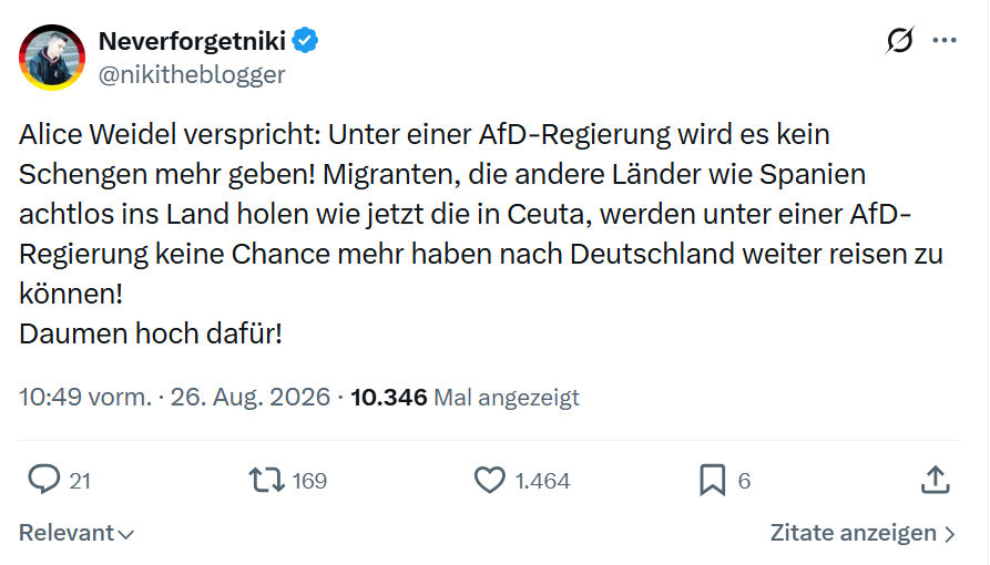 Neverforgetniki: Alice Weidel verspricht...