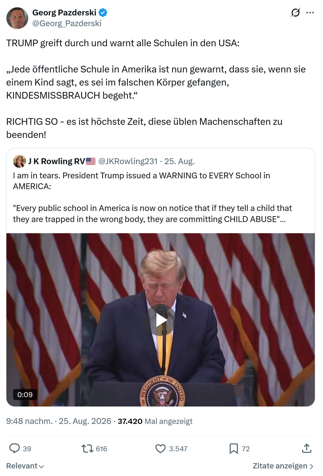 Georg Pazderski: TRUMP greift durch und warnt alle...