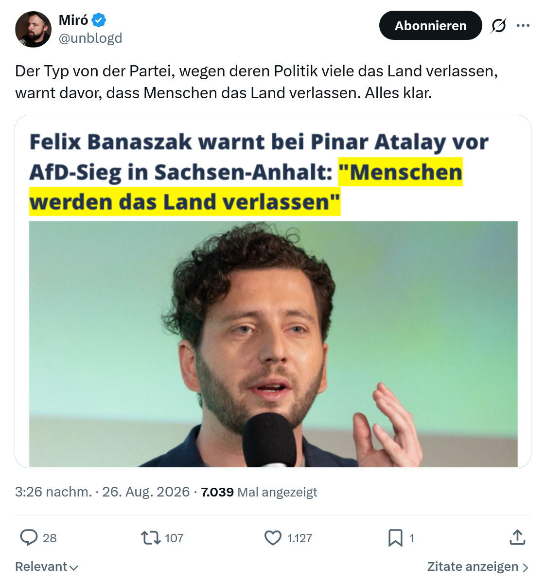 Miro Wolsfeld: Der Typ von der Partei...