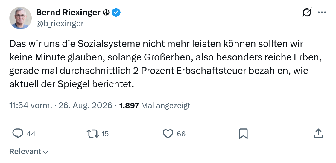 Bernd Riexinger: Das wir uns die Sozialsysteme...
