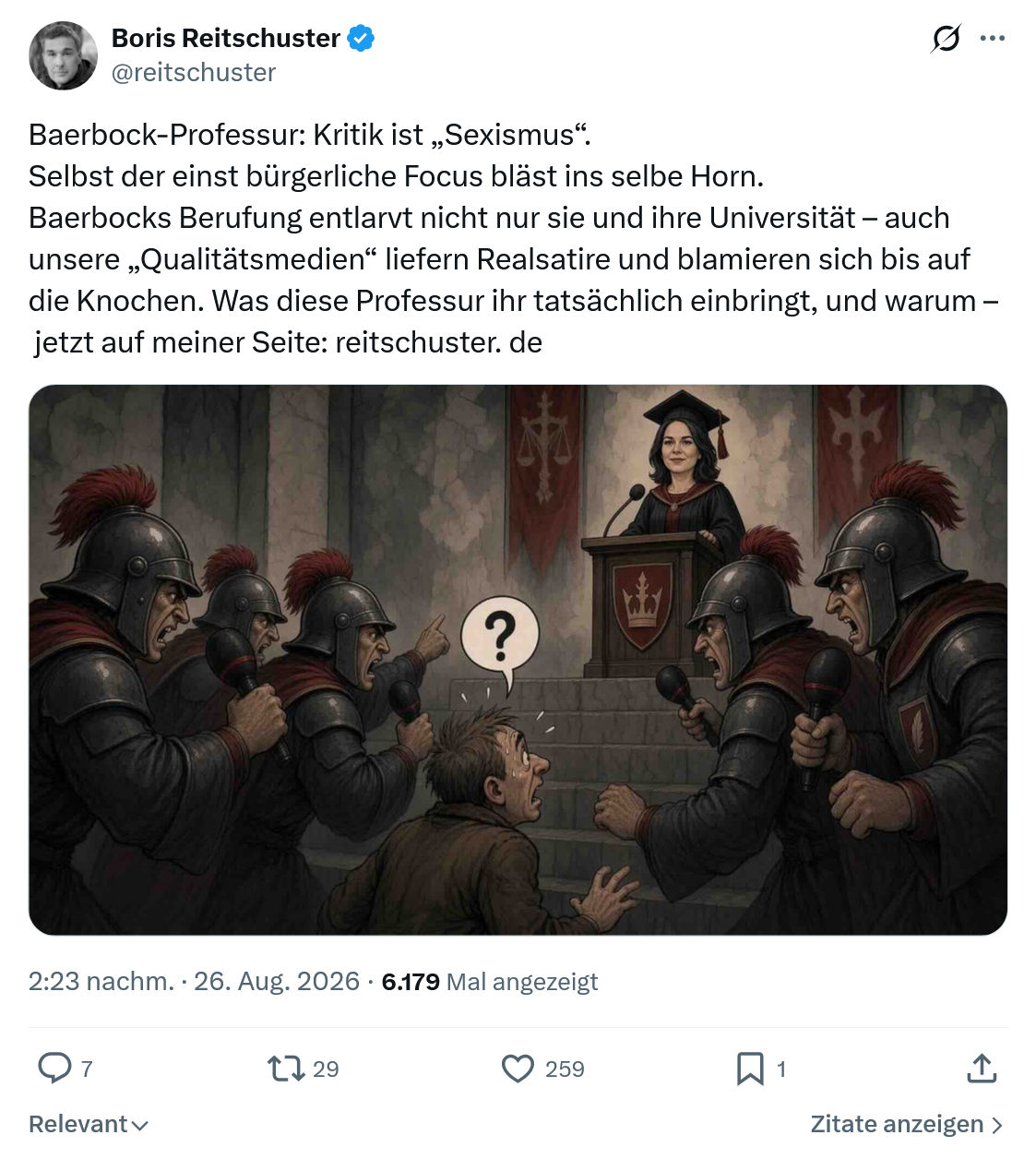 Boris Reitschuster: Baerbock-Professur...