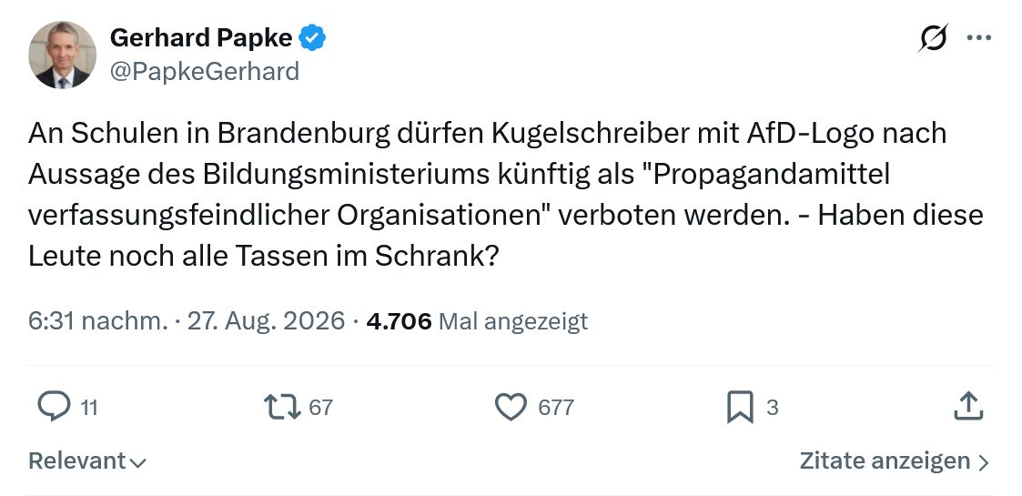 Gerhard Papke: An Schulen in Brandenburg dürfen...