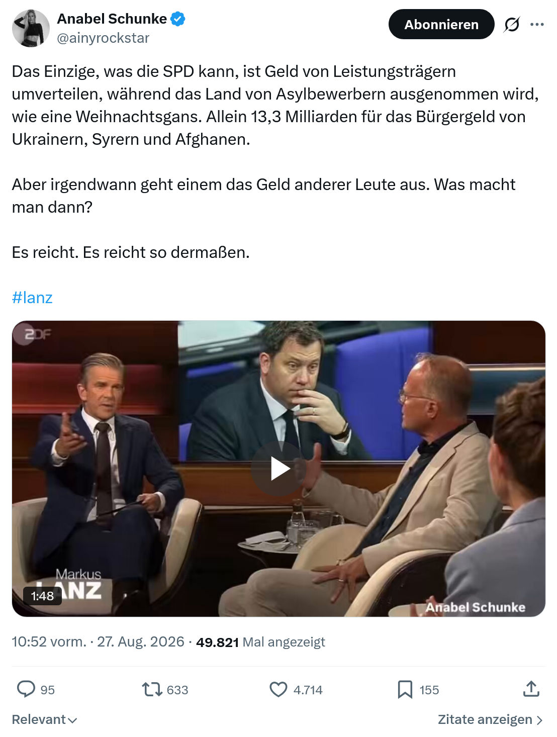 Anabel Schunke: Das Einzige, was die SPD kann...