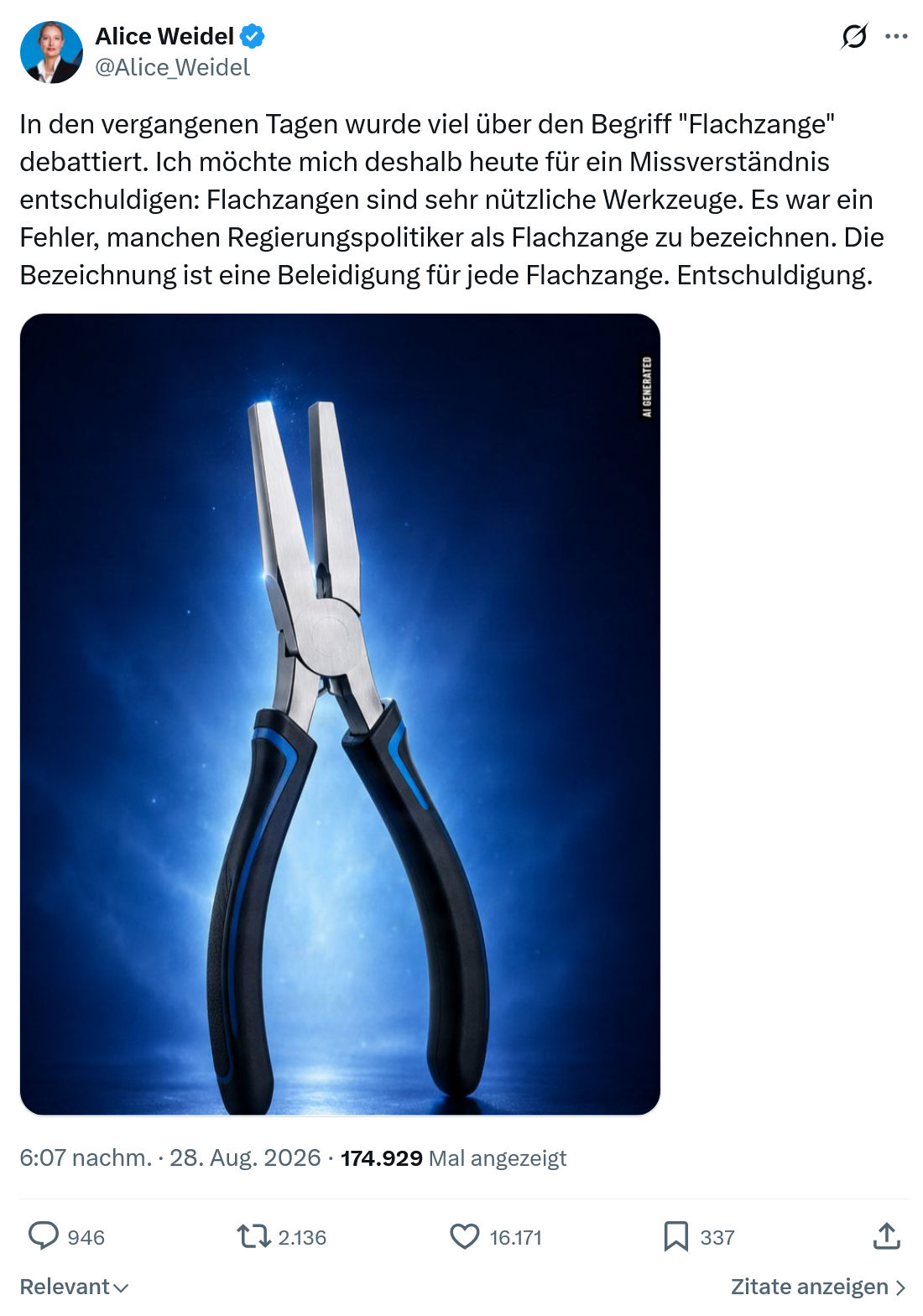Alice Weidel: In den vergangenen Tagen...