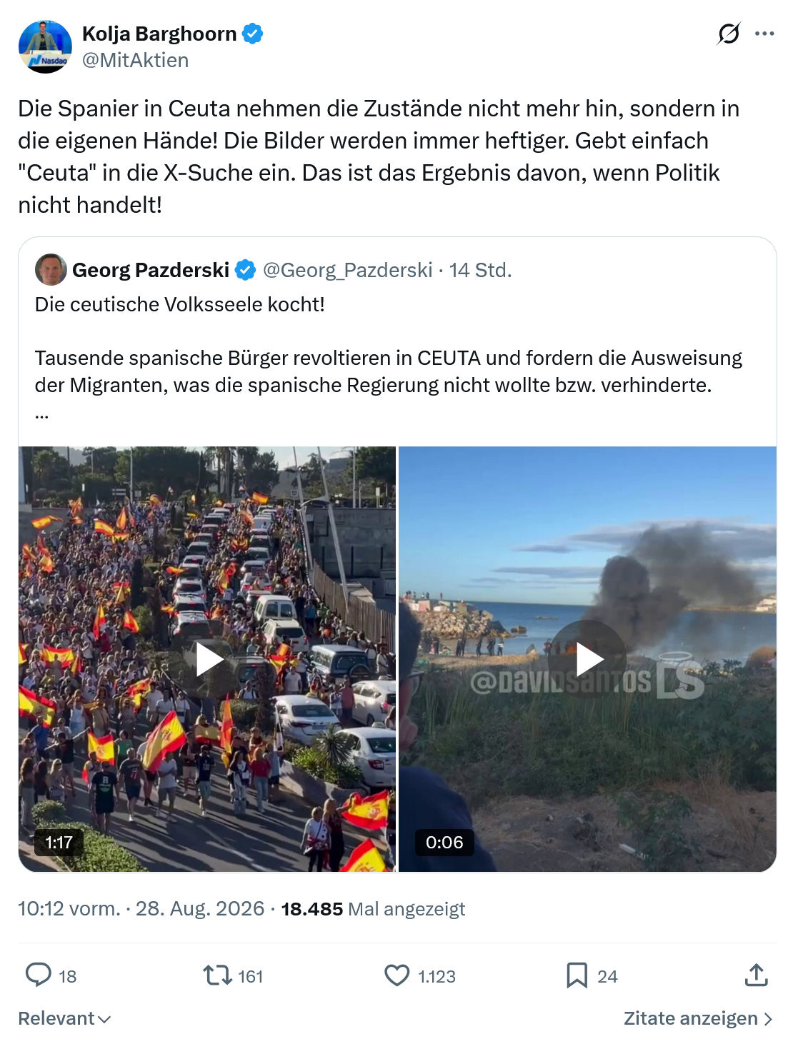 Kolja Barghoorn: Die Spanier in Ceuta nehmen...