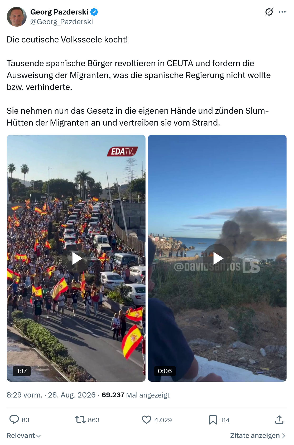 Georg Pazderski: Die ceutische Volksseele kocht...