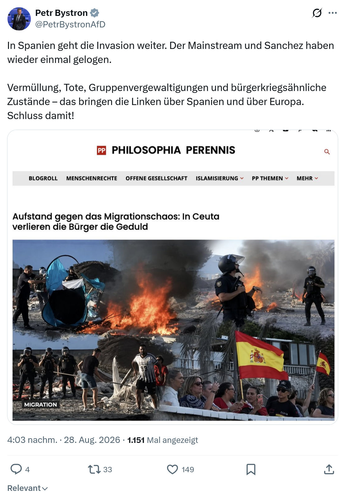Petr Bystron: In Spanien geht die Invasion weiter...