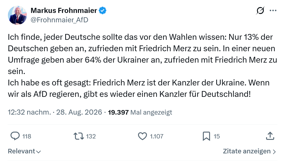 Markus Frohnmaier: Ich finde, jeder Deutsche...