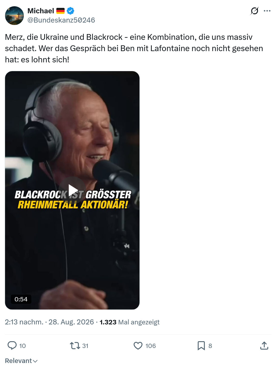 Michael: Merz, die Ukraine und Blackrock...