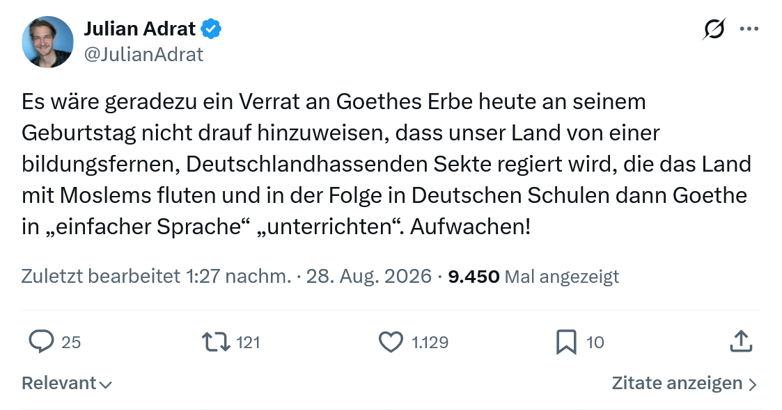 Julian Adrat: Es wäre geradezu ein Verrat...