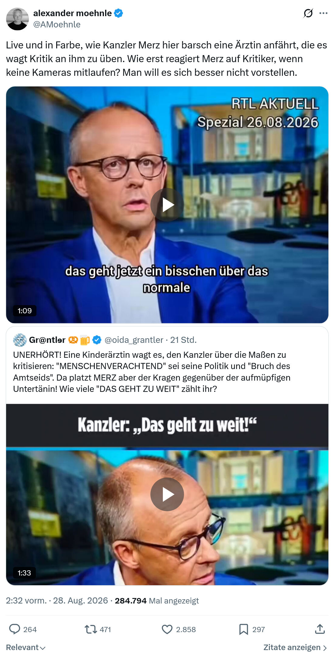 Alexander Moehnle: Live und in Farbe, wie Kanzler Merz...