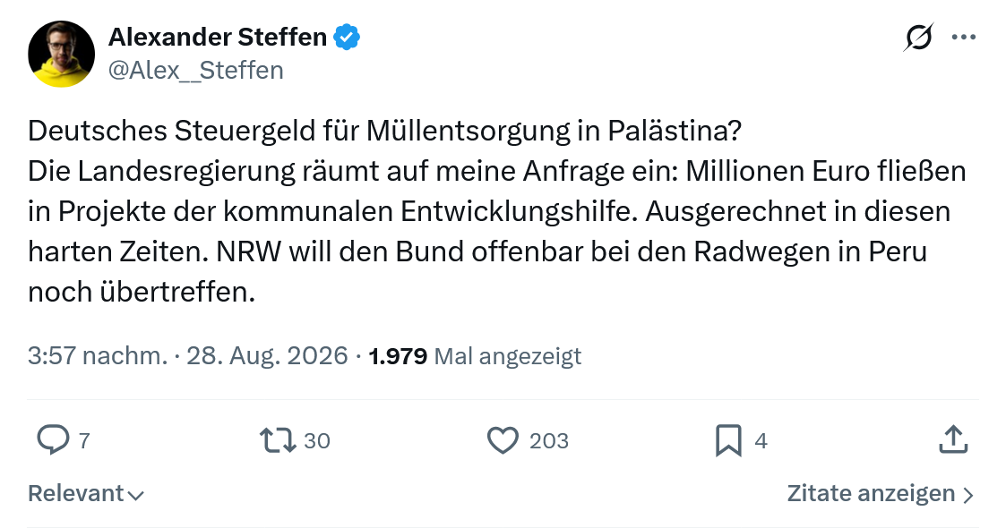 Alexander Steffen: Deutsches Steuergeld für Müllentsorgung...