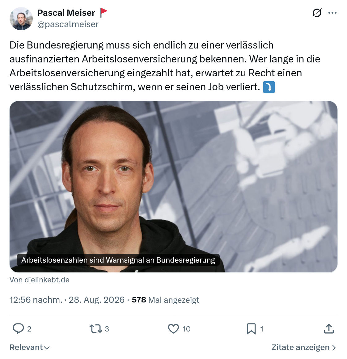 Pascal Meiser: Die Bundesregierung muss sich endlich...