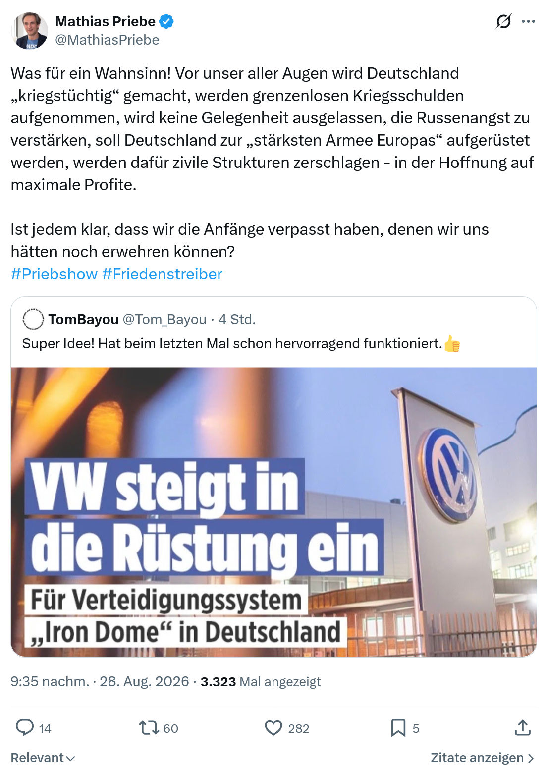 Mathias Priebe: Was für ein Wahnsinn...