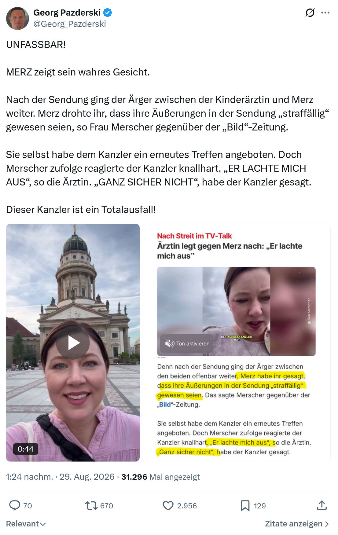 Georg Pazderski: UNFASSBAR...