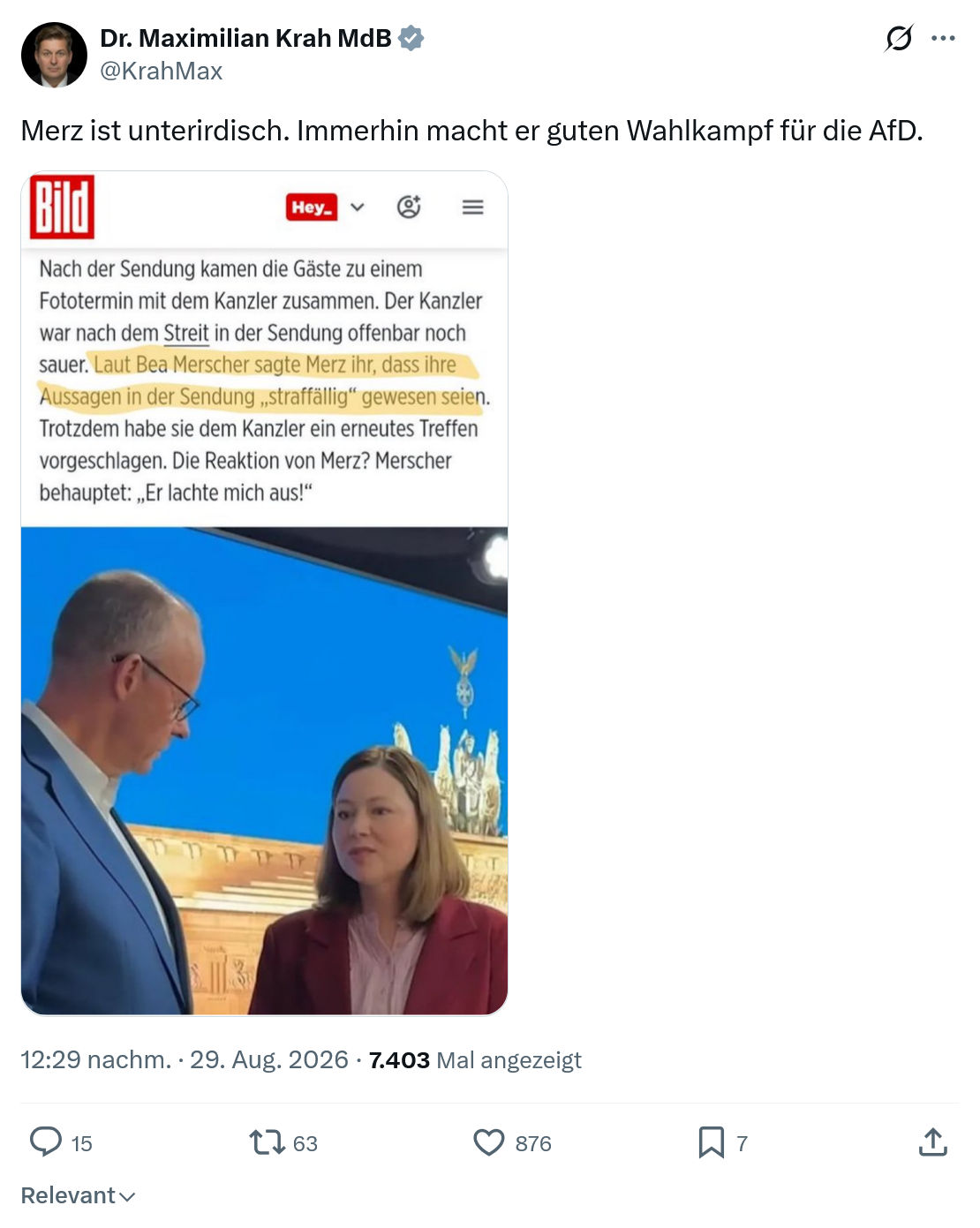 Maximilian Krah: Merz ist unterirdisch...