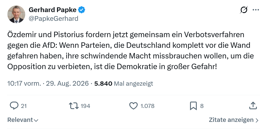 Gerhard Papke: Özdemir und Pistorius fordern...