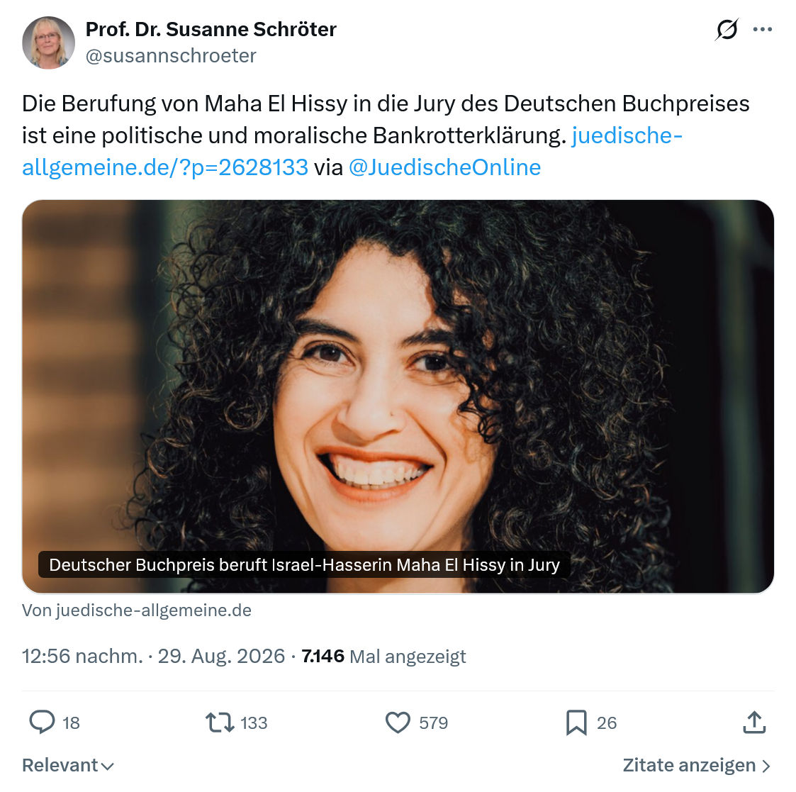 Susanne Schröter: Die Berufung von Maha El Hissy...