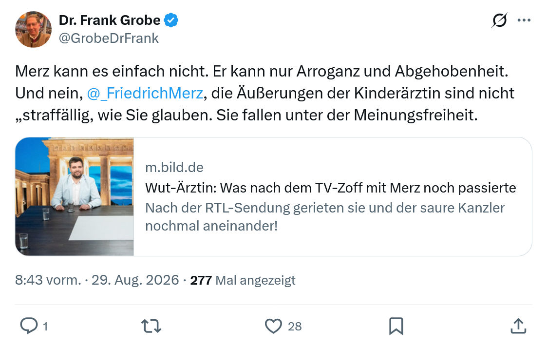 Frank Grobe: Merz kann es einfach nicht...