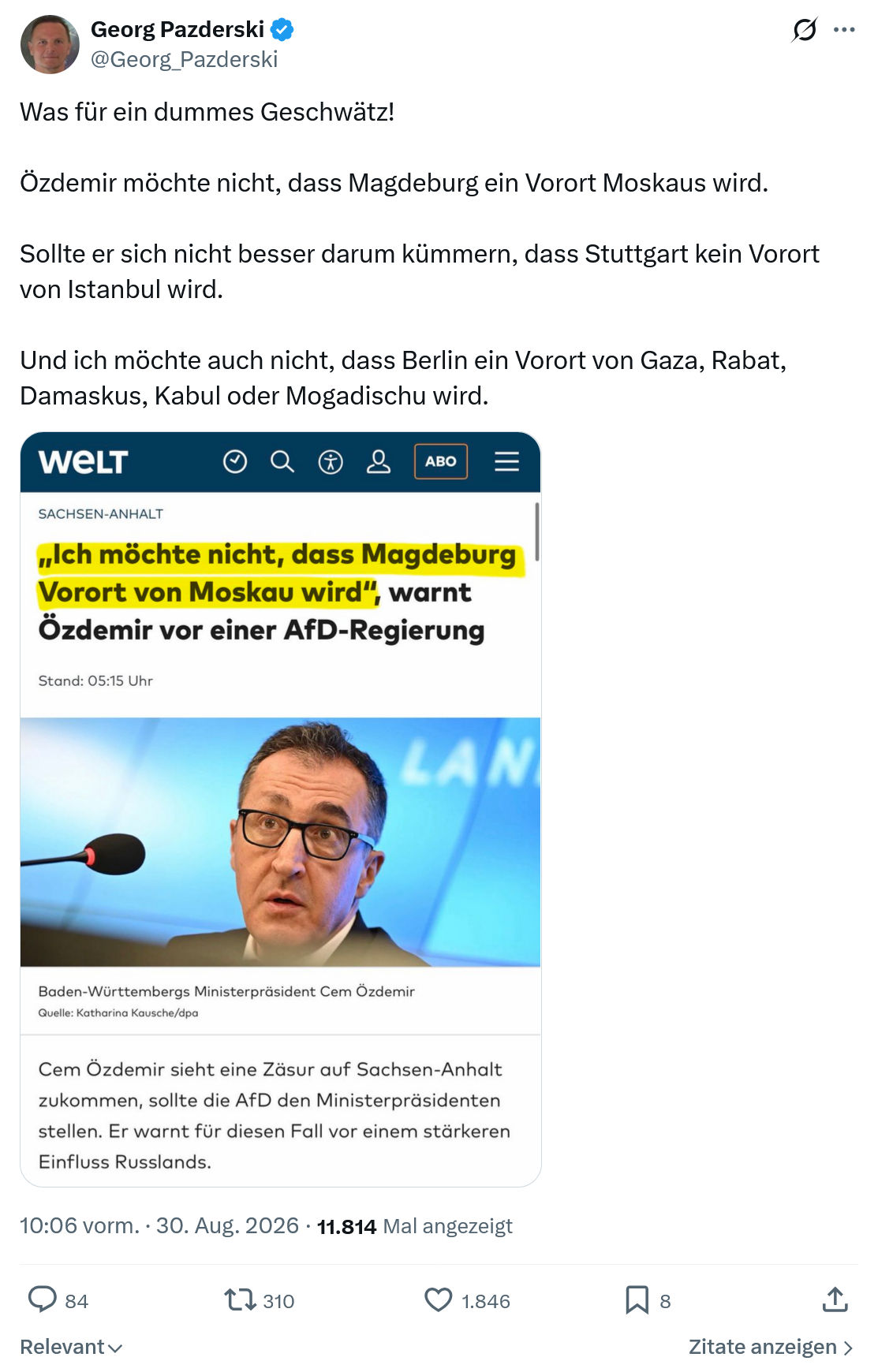 Georg Pazderski: Was für ein dummes Geschwätz...