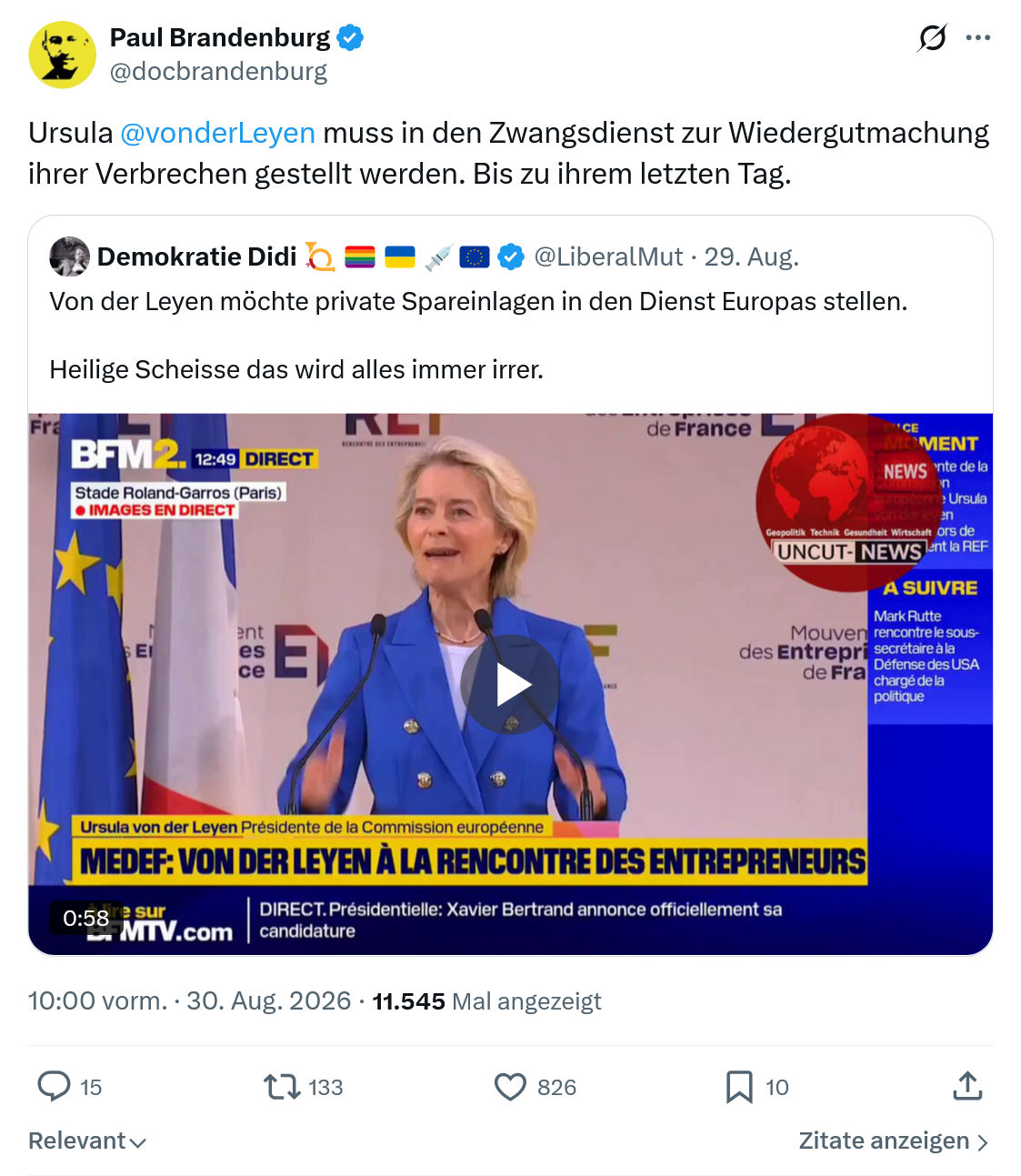 Paul Brandenburg: Ursula @vonderLeyen...