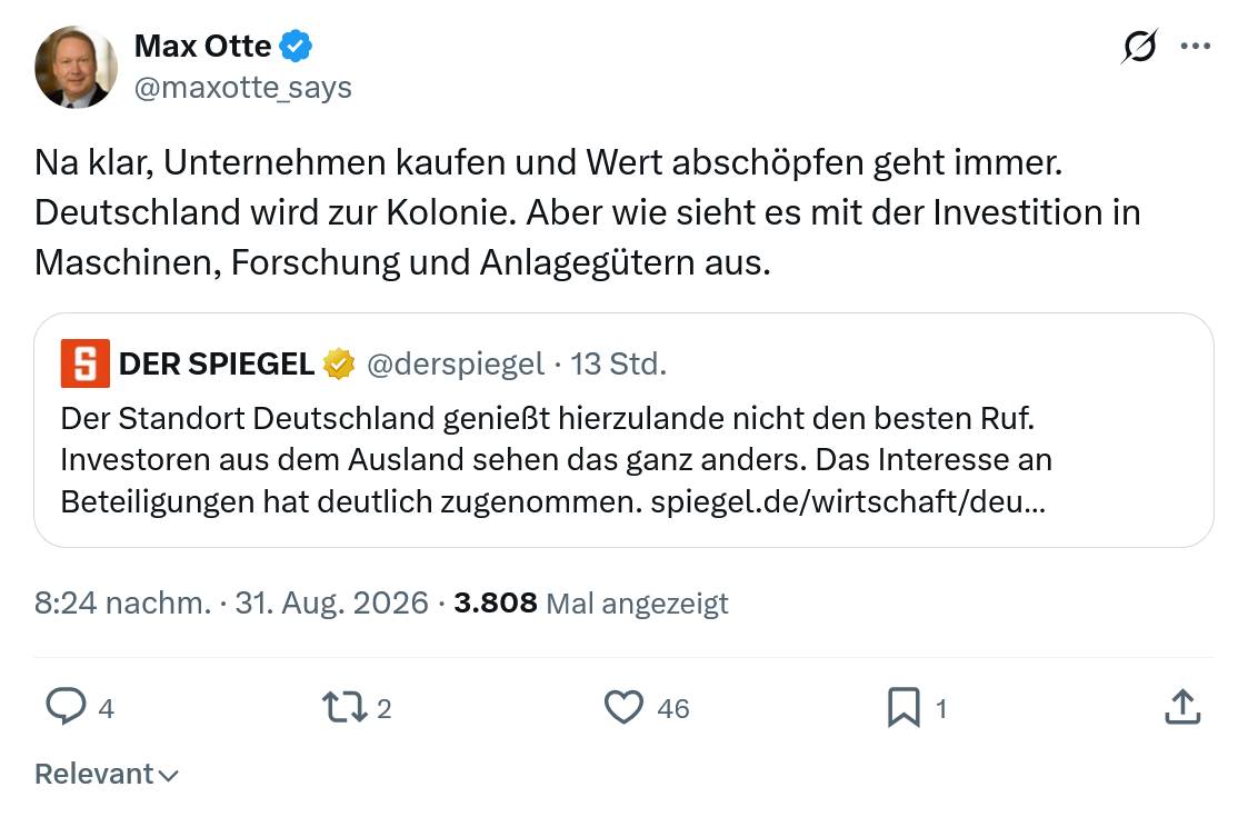 Max Otte: Na klar, Unternehmen kaufen...