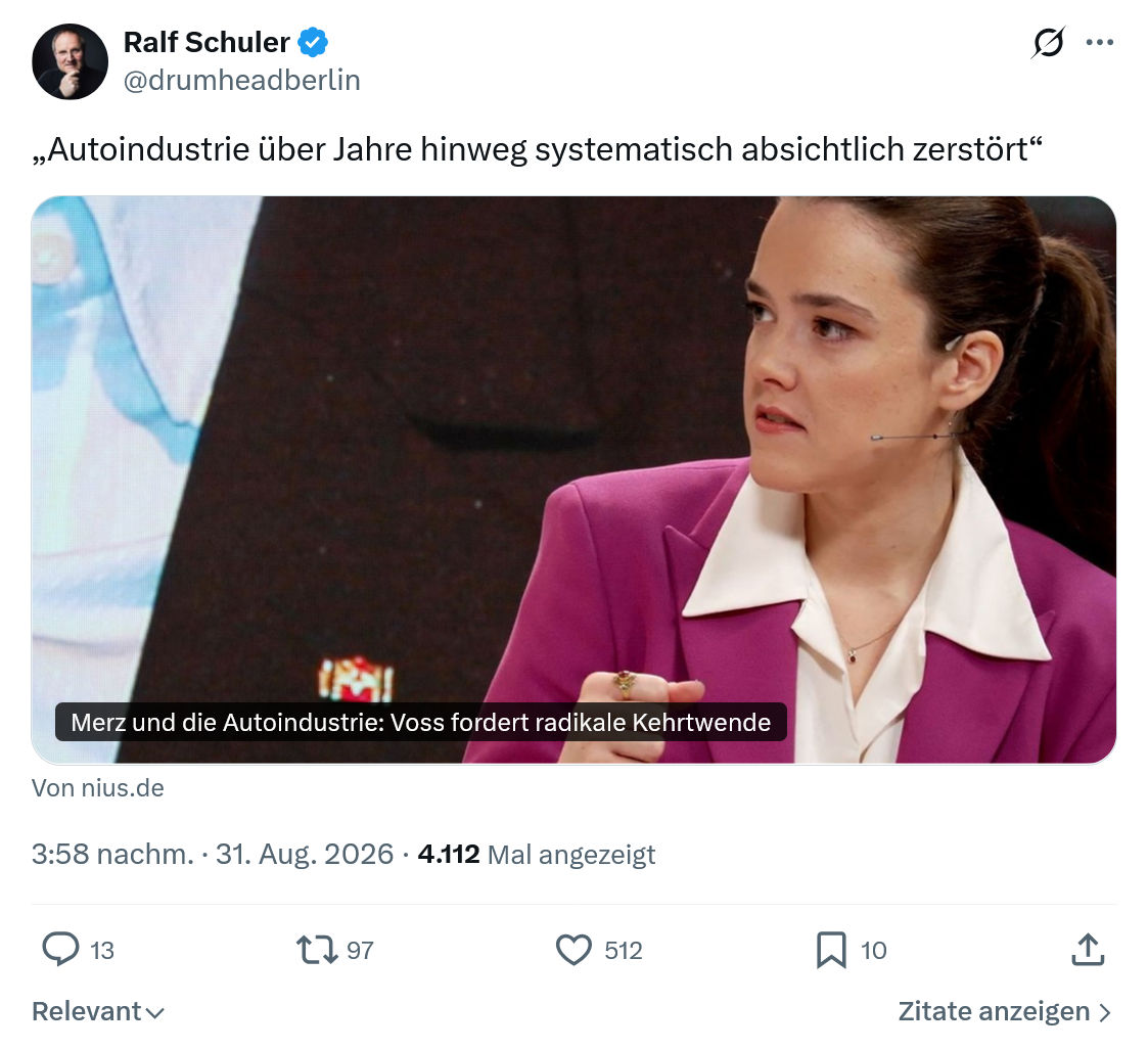 Ralf Schuler: Autoindustrie über Jahre...