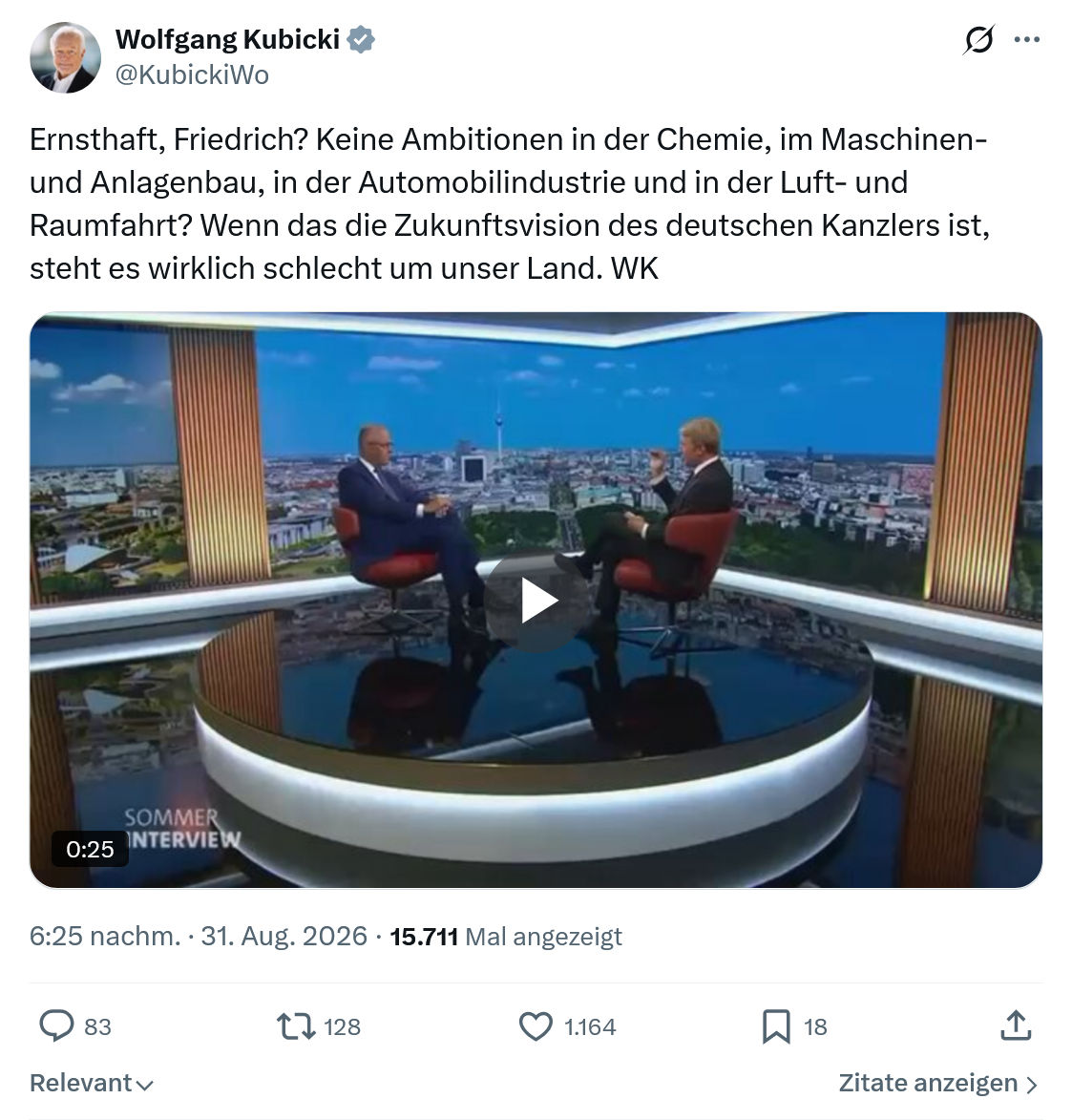 Wolfgang Kubicki: Ernsthaft, Friedrich...