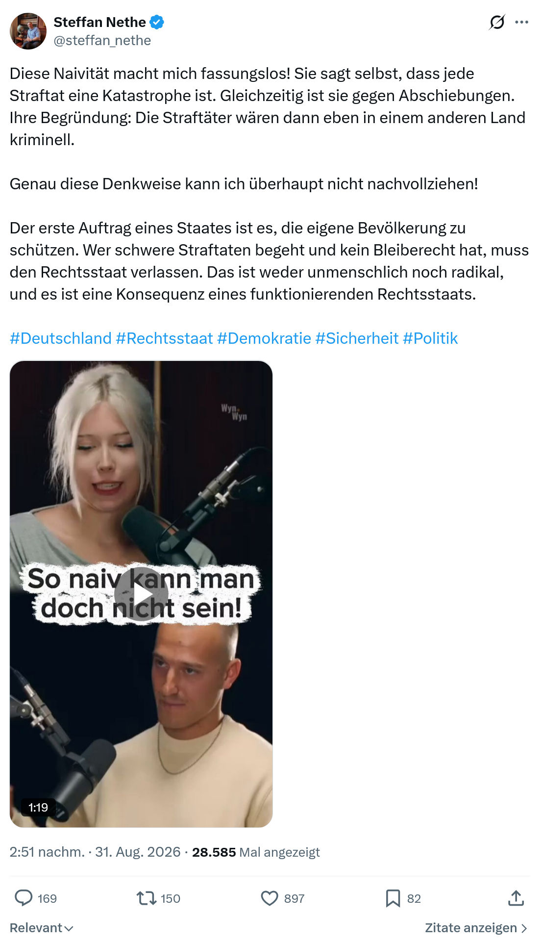 Steffan Nethe: Diese Naivität macht mich fassungslos...