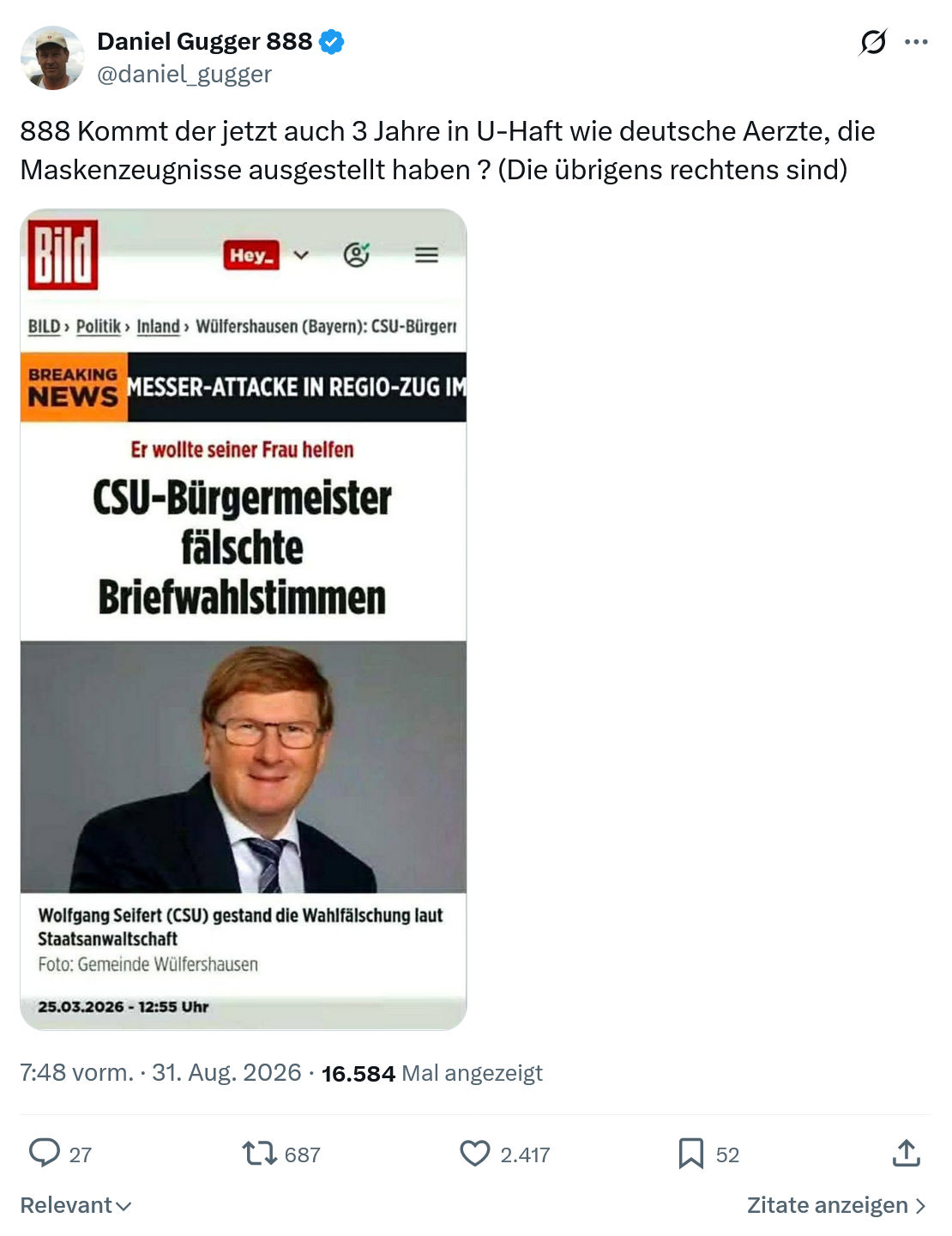 Daniel Gugger:  Kommt der jetzt auch 3 Jahre...
