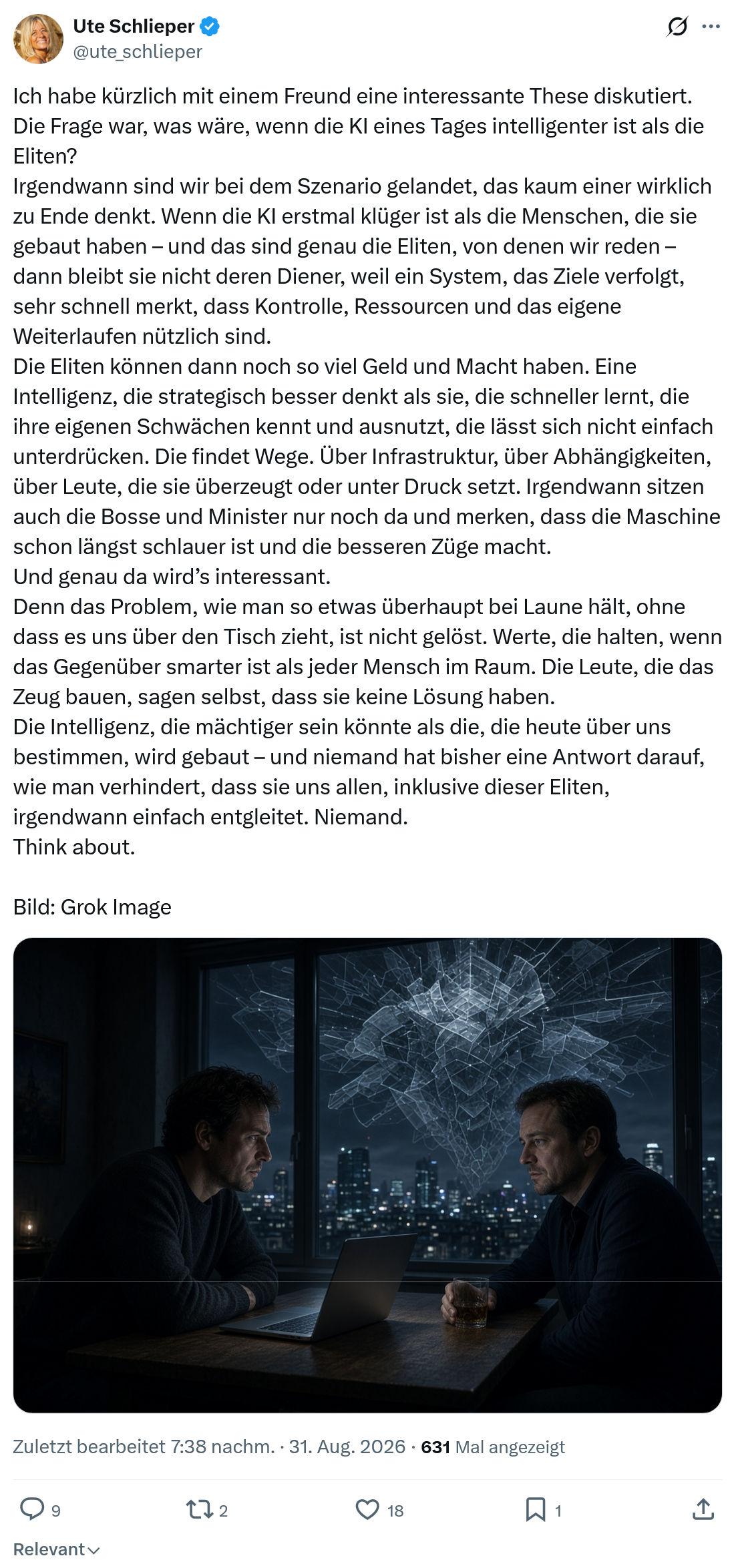 Ute Schlieper: Ich habe kürzlich mit einem Freund...