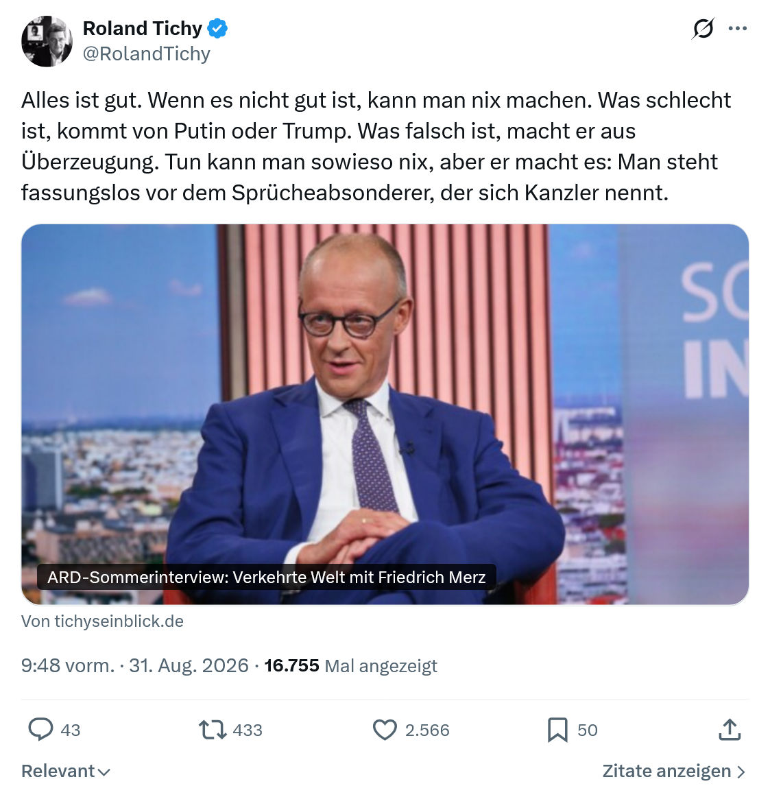 Roland Tichy: Alles ist gut...
