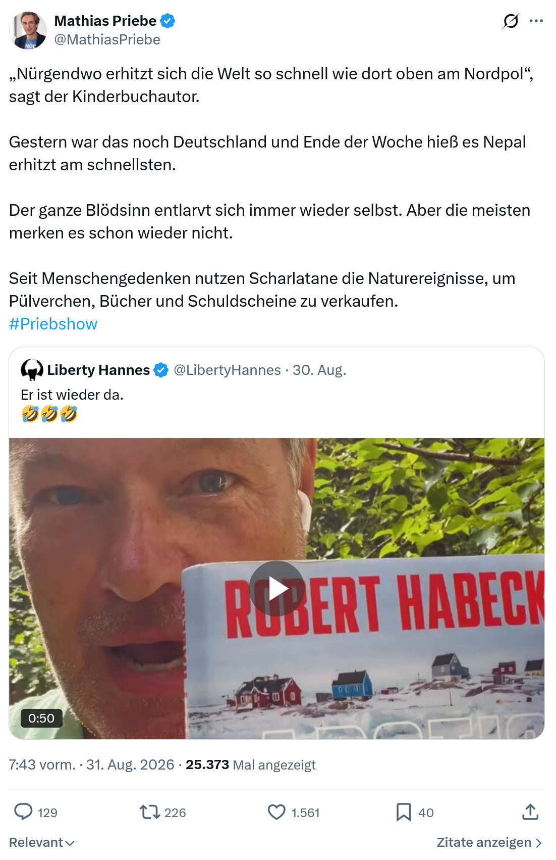 Mathias Priebe: Nürgendwo erhitzt sich die Welt...