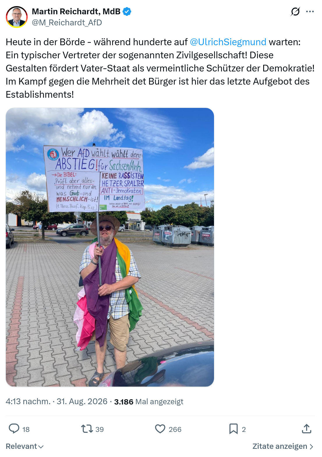 Martin Reichardt: Heute in der Börde...