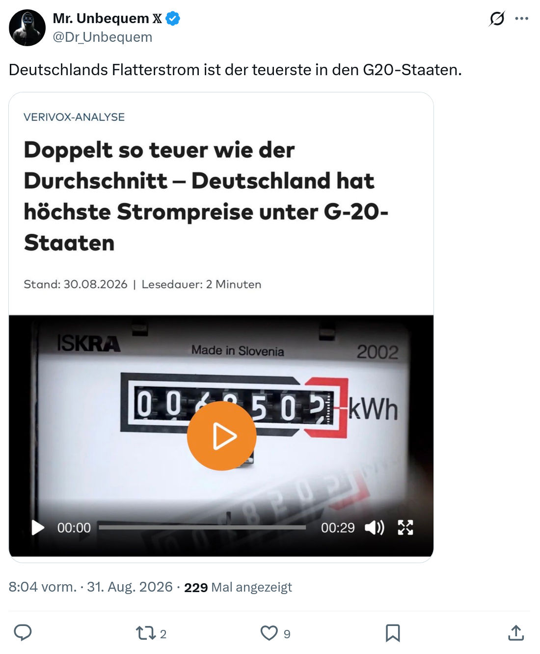 Mr. Unbequem: Deutschlands Flatterstrom...