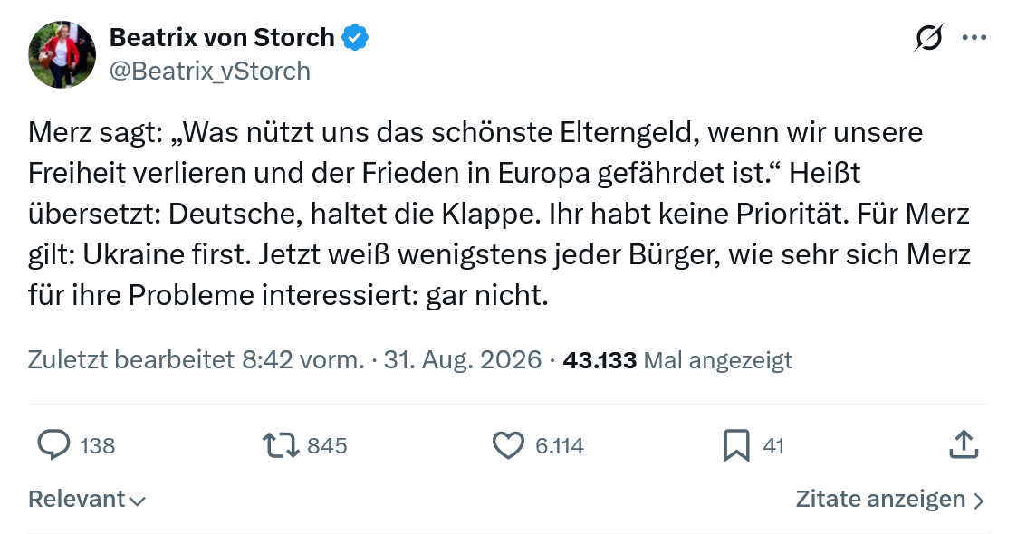 Beatrix von Storch: Merz sagt...