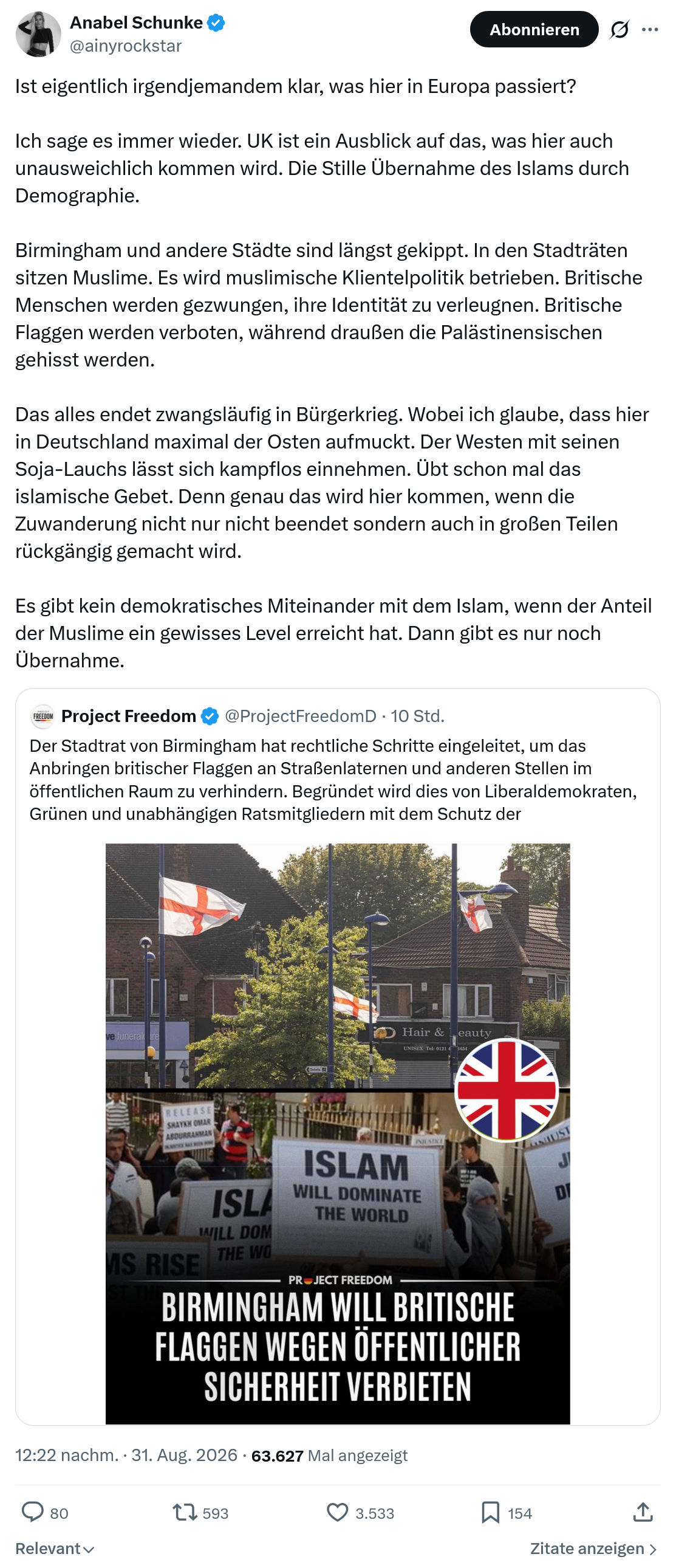 Anabel Schunke: Ist eigentlich irgendjemandem klar...