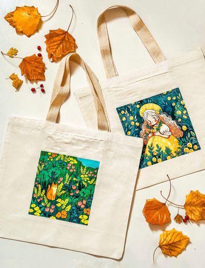 توتبگ دخترک بین سبزه ها 40×35