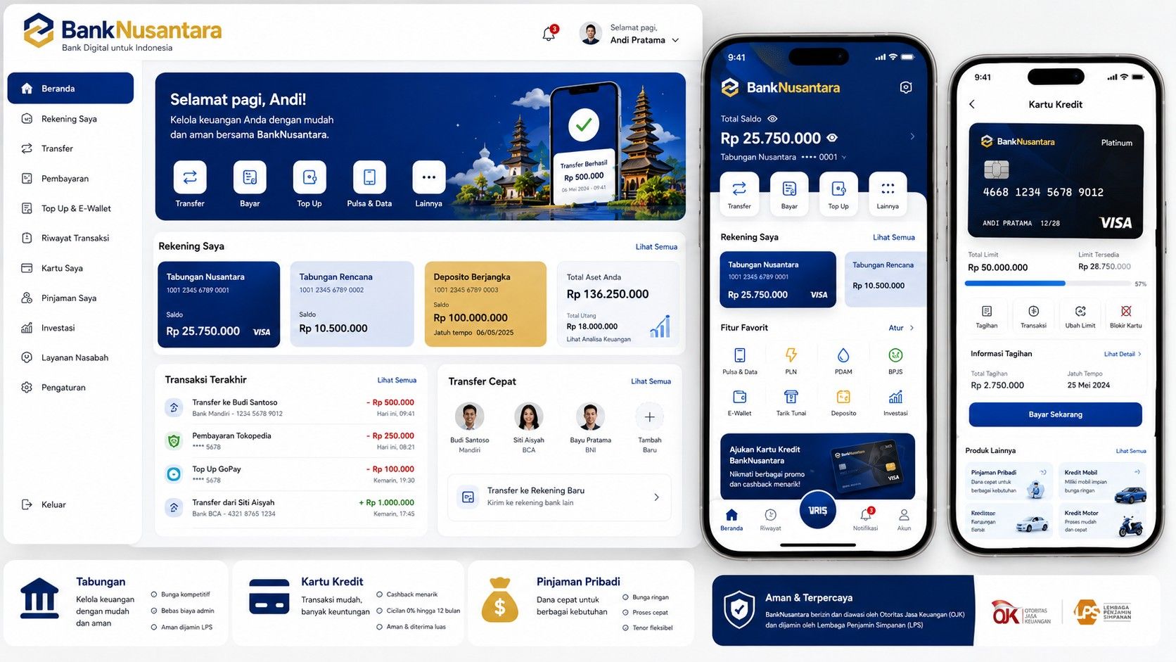 Sample UI for BankNusantara