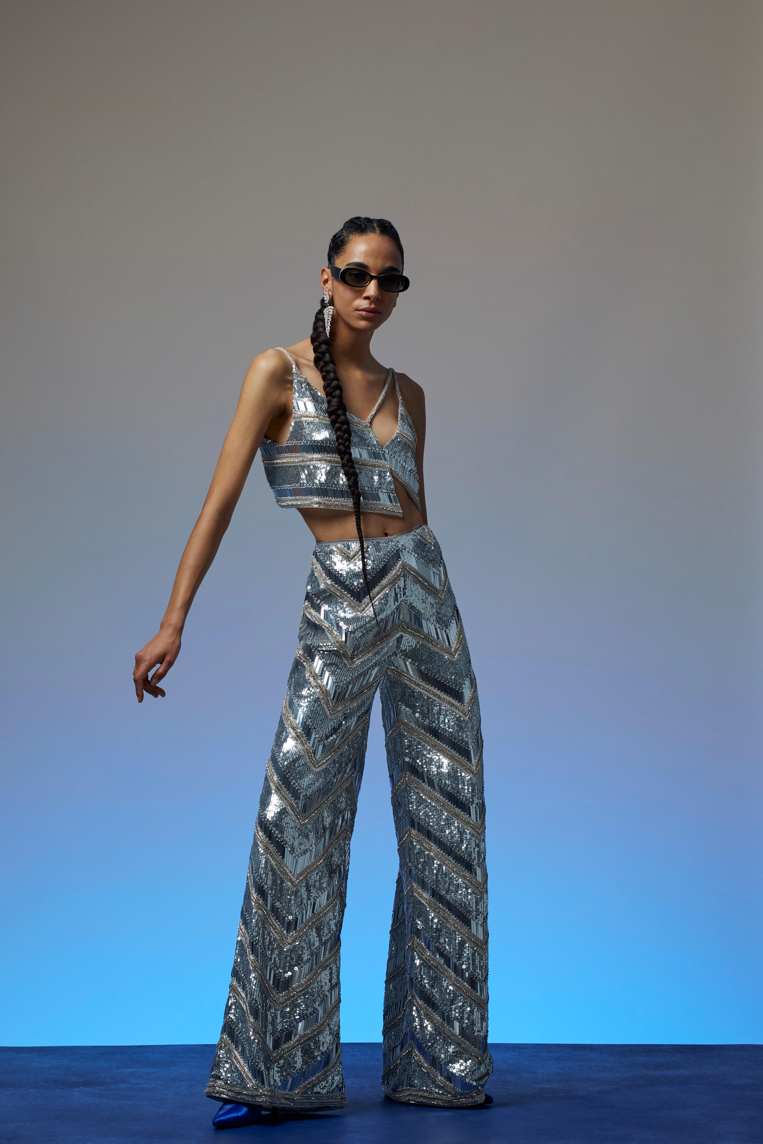 Renato Balestra metallic top trousers