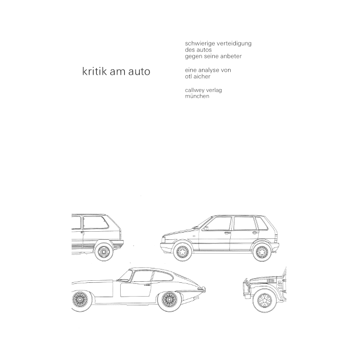 Book: Kritik am Auto designed by Otl Aicher