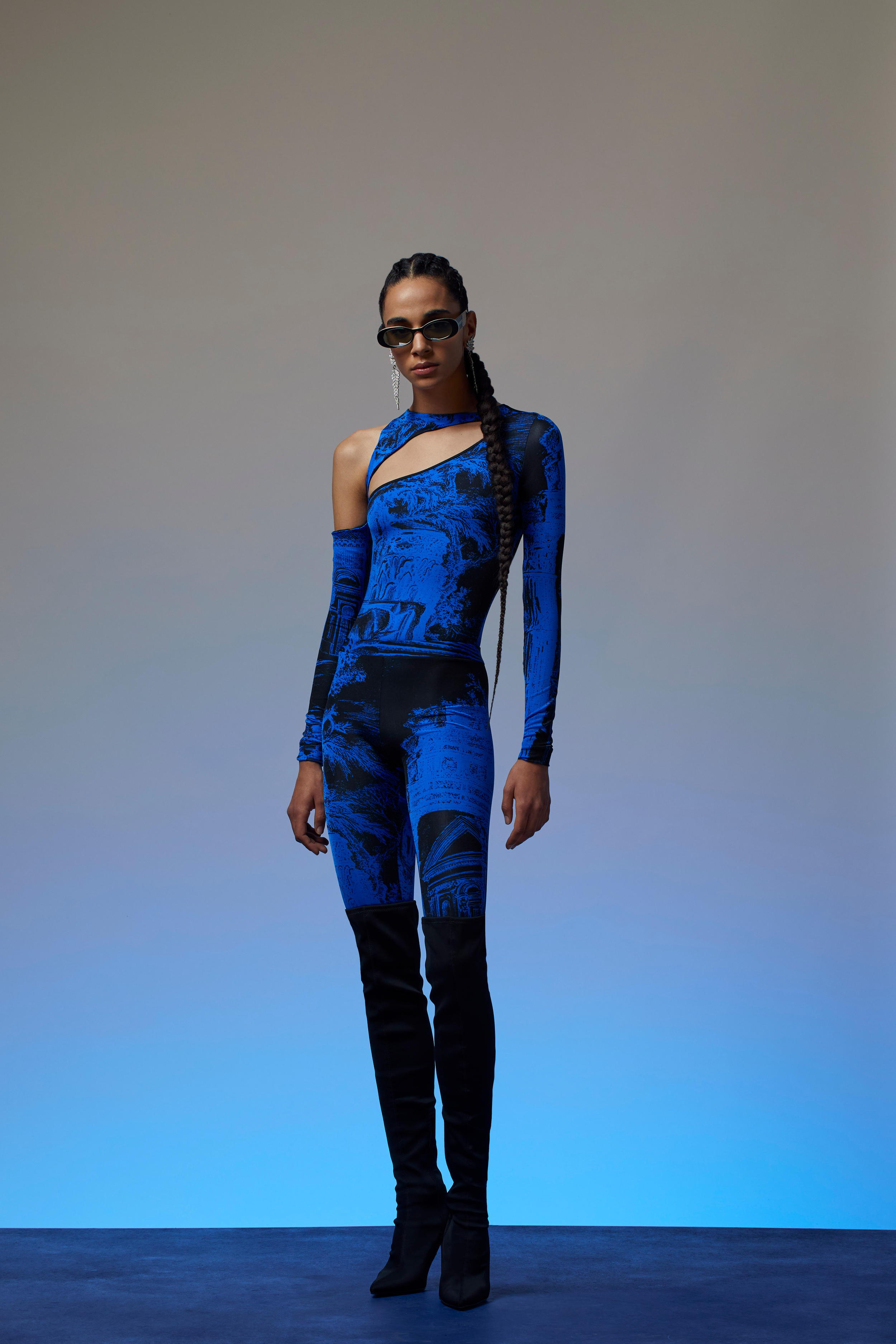 Renato Balestra body blu leggings