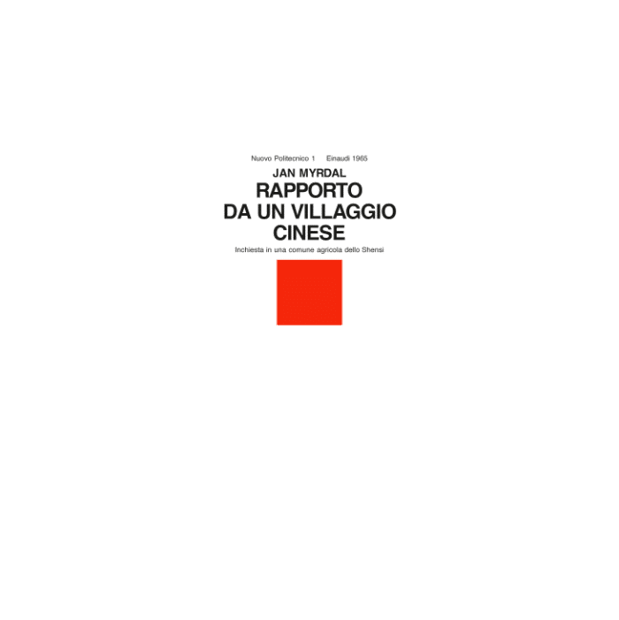 Libro: Rapporto da un villaggio cinese progettati da Bruno Munari