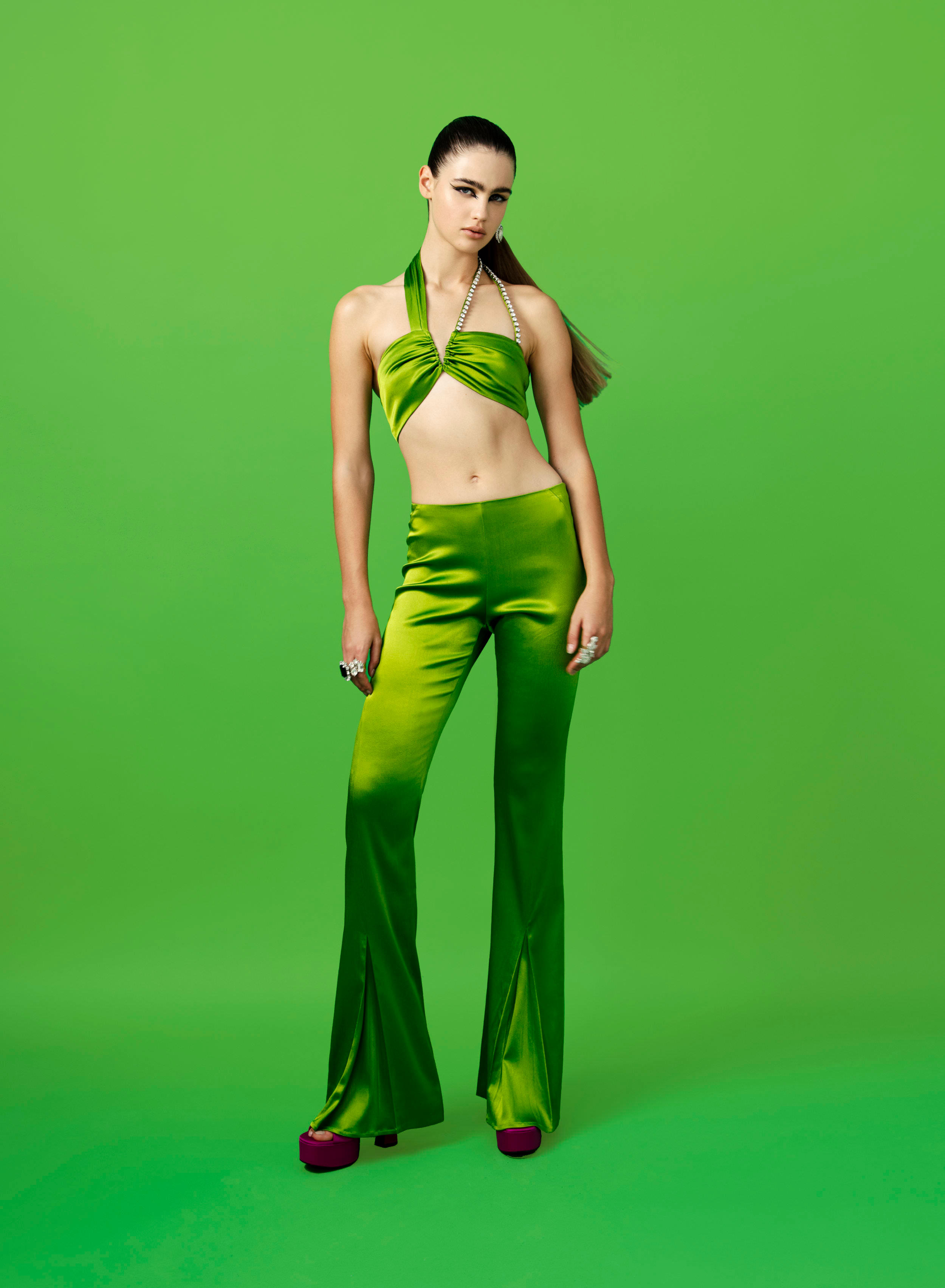 Renato Balestra flared green pants