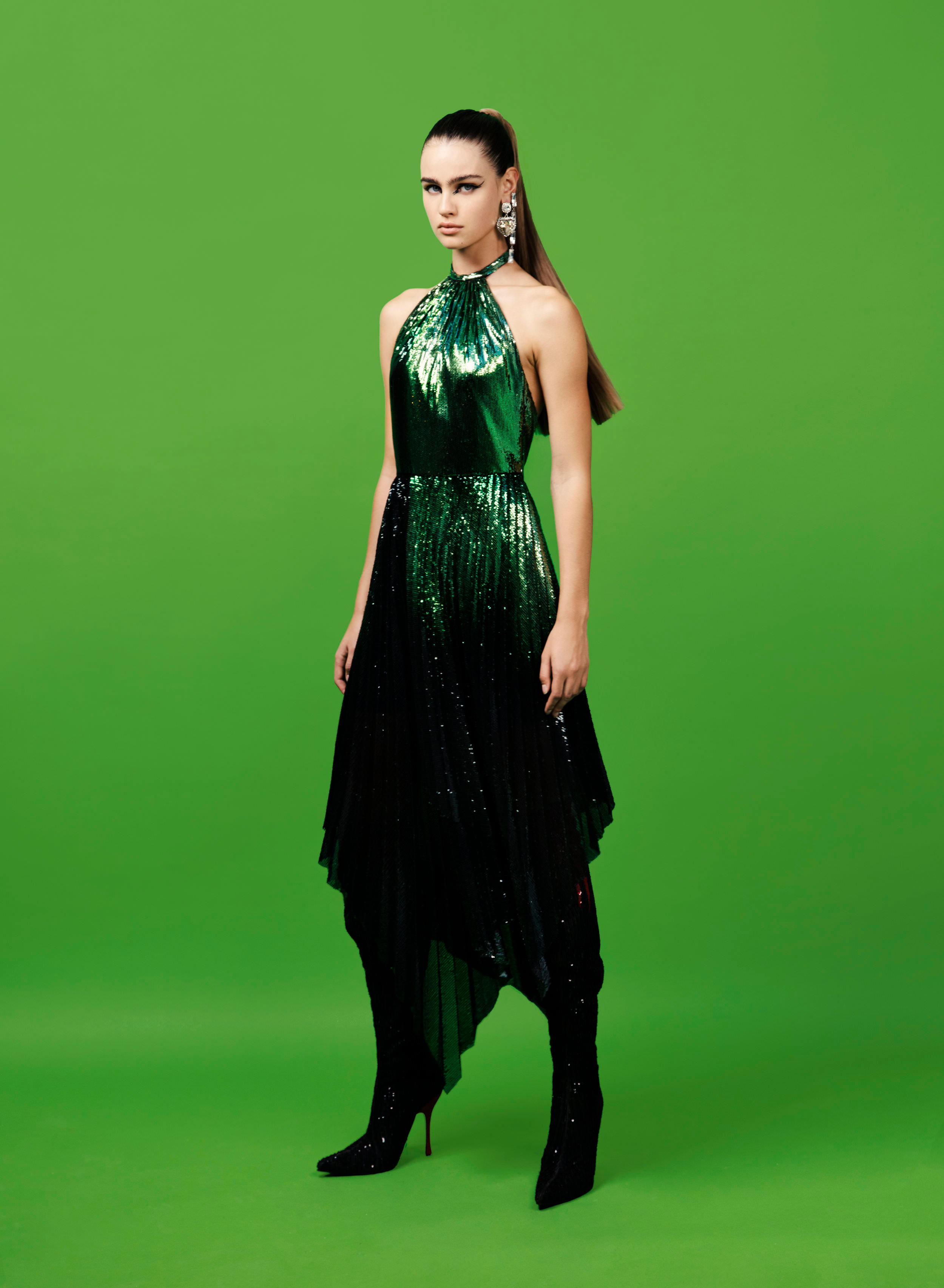 Renato Balestra large dress dark green woman
