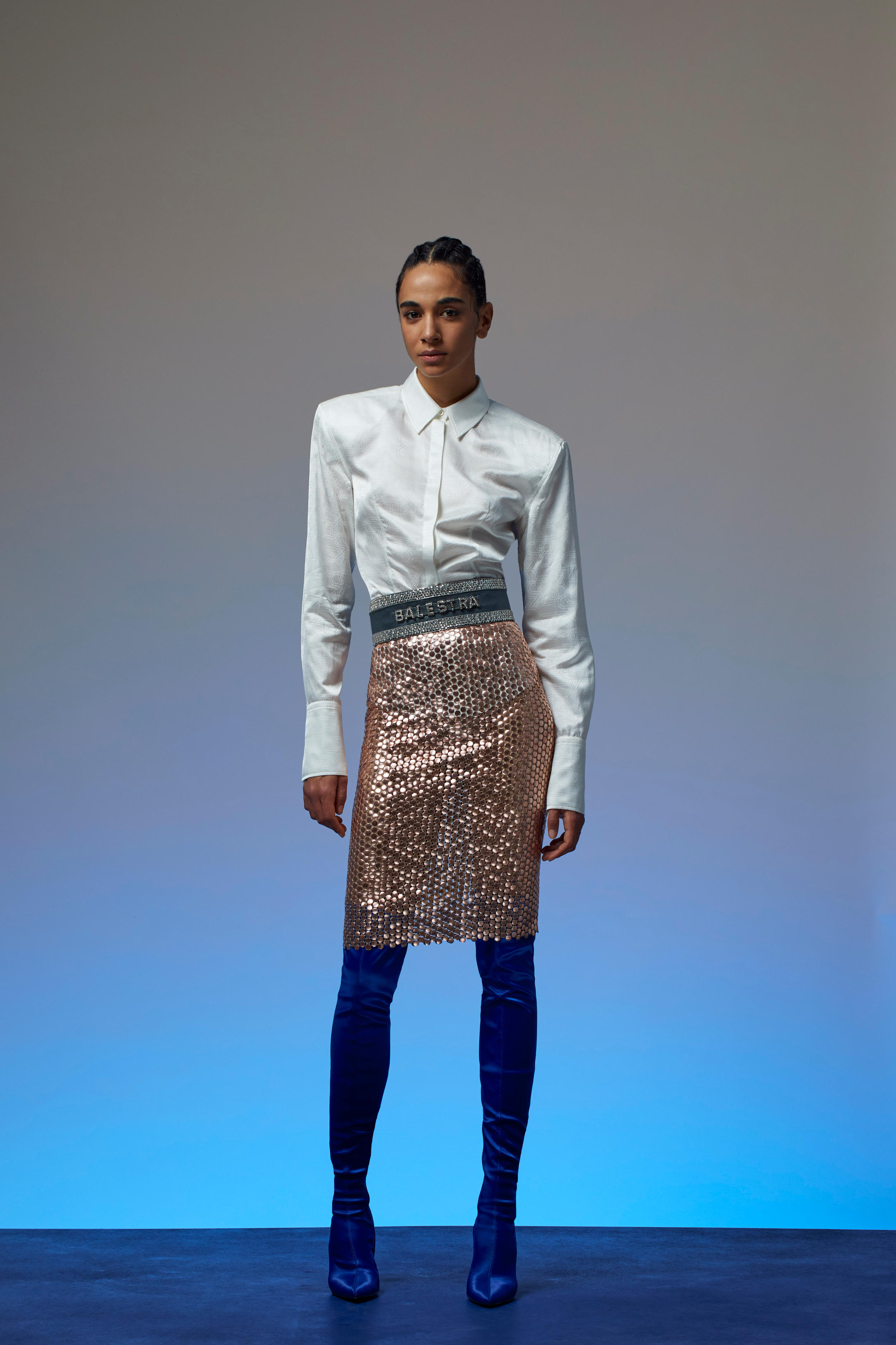 Renato Balestra white shirt, medium skirt