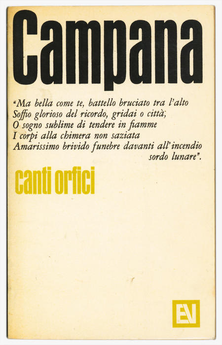 Dino Campana, Canti Orfici