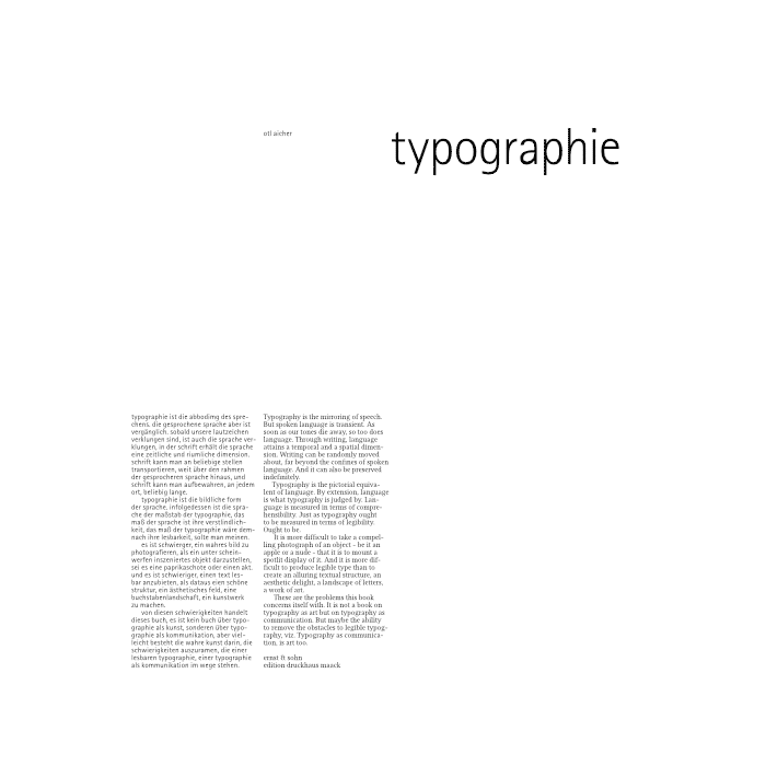 Libro: Typographie diseñados por Otl Aicher