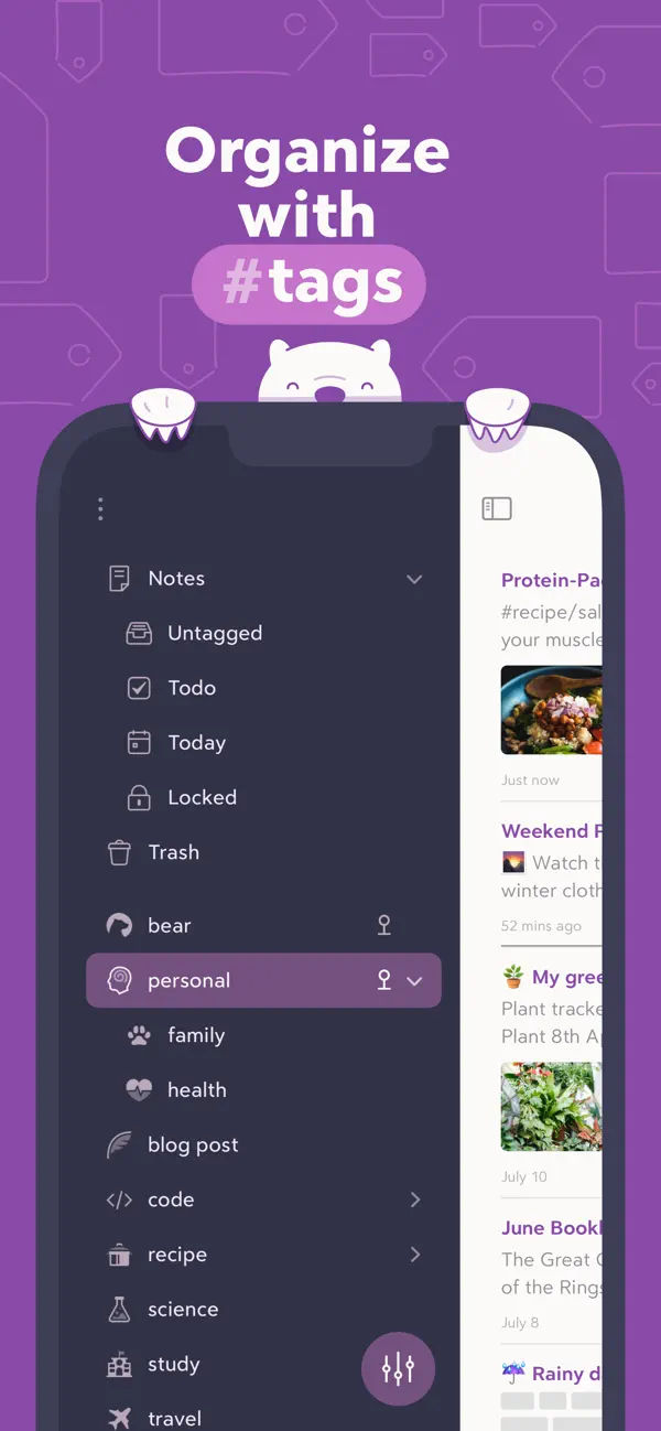 Bear - Markdown Notes Screenshots, Onboarding & ASO Inspiration